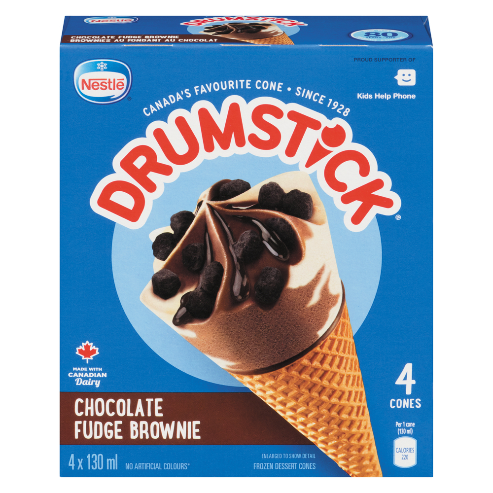 Drumstick Chocolate Fudge Brownie Frozen Dessert Cones