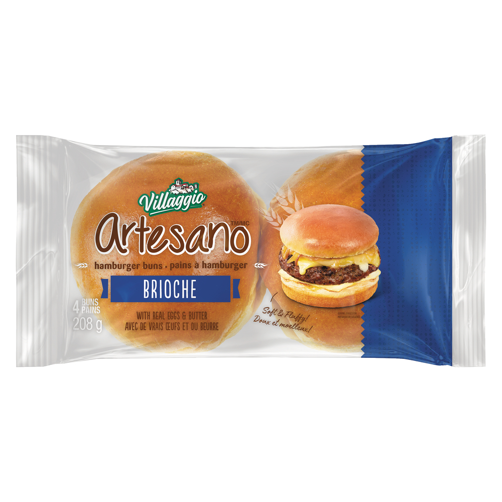 artesano hamburger brioche 4 pk bun