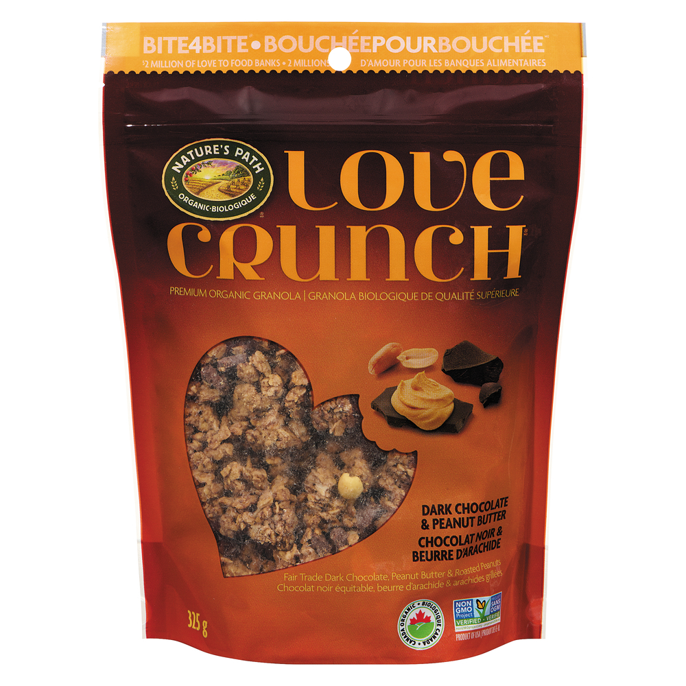 Love Crunch Organic Dark Chocolate and Peanut Butter Cereal