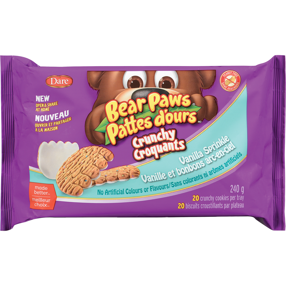 Crunchy Vanilla Sprinkle Bear Paws