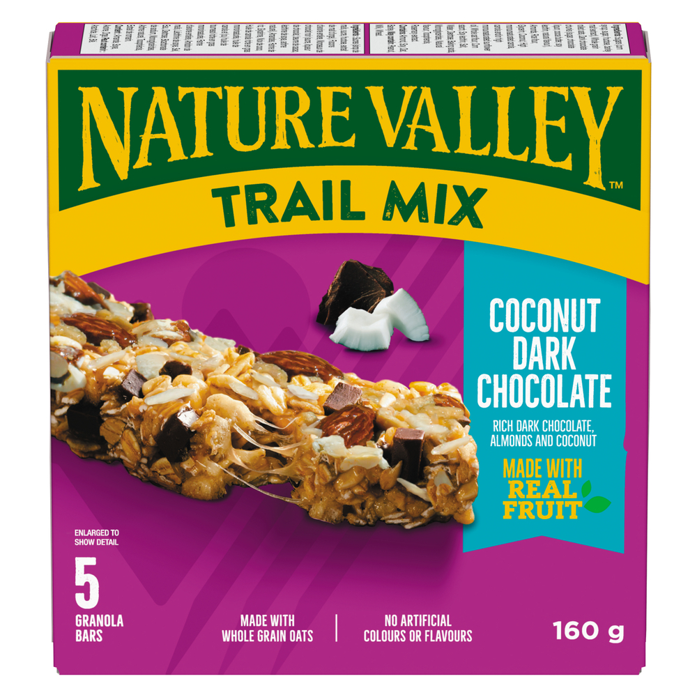 Trail Mix Chewy Coconut Dark Chocolate Granola Bar