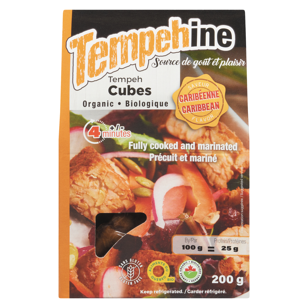 cooked and marinated tempeh