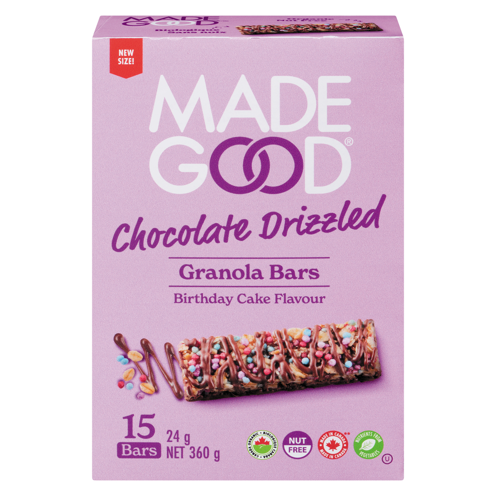 Organic Birthday Cake Chocolate Drizzled 15PK Granola Bar