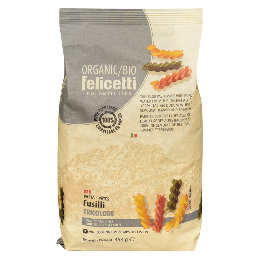 Fusilli Tri-Color Organic Pasta