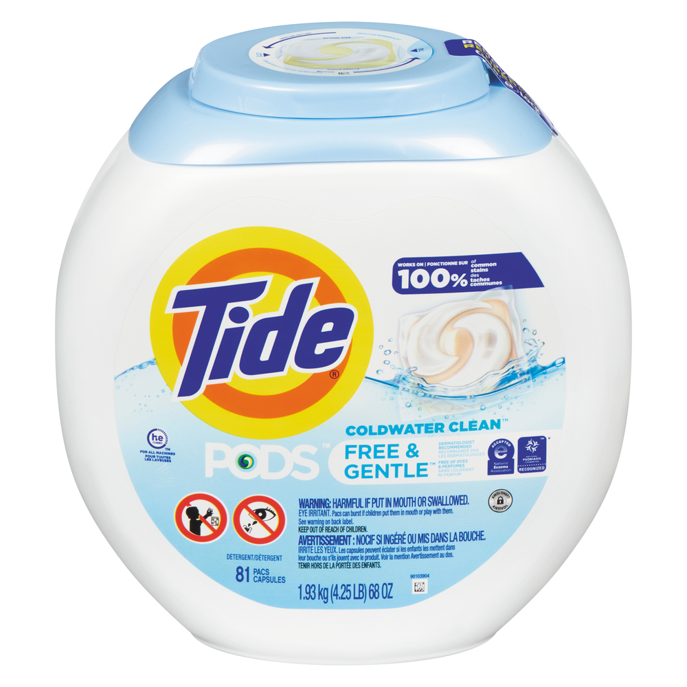 Détergent à lessive en capsules sans parfum