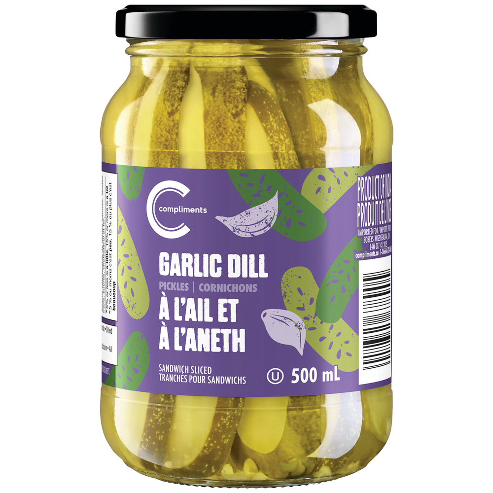 Cornichons tranchés à l'ail